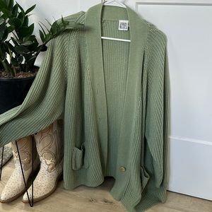 Green knit cardigan
